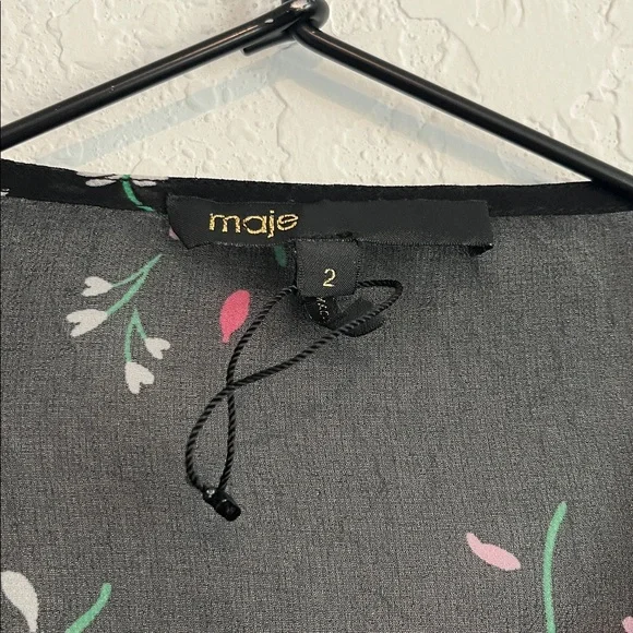 Maje Rayema Handkerchief Hem Printed Maxi Dress - Picture 6 of 9